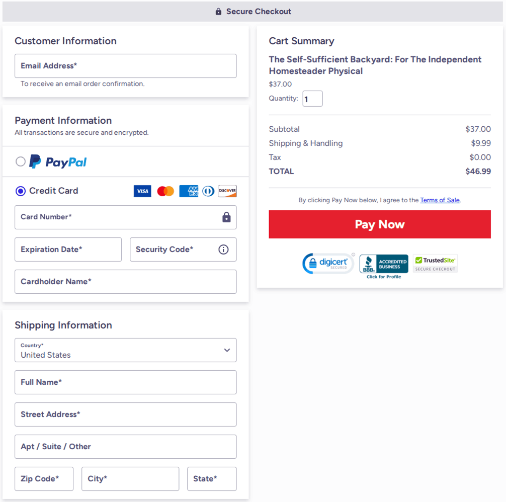Self-Sufficient Backyard Checkout
